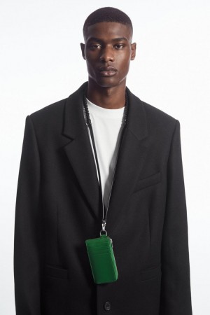 Bolso COS Cuero Zipped Cardholder Hombre Verdes | 53182RGPU