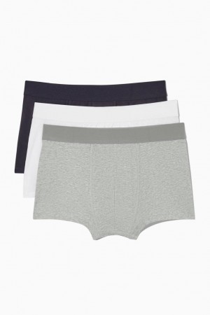 Bragas COS 3-pack Jersey Boxer Hombre Grises Blancos Negros | 40623QNAT