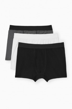 Bragas COS 3-pack Long Boxer Hombre Negros Blancos | 29874WGQP