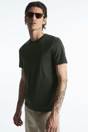 Camiseta COS The Extra Fine Hombre Verdes Oscuro | 91752PRQW