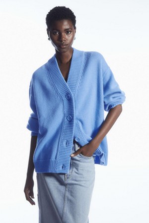 Cárdigan COS Cocooning Lana V-neck Mujer Azules Claro | 37581YNCH