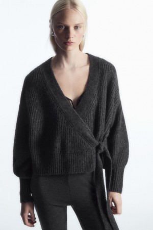 Cárdigan COS Textured Alpaca-blend Wrap Mujer Grises Oscuro | 89503LCHJ