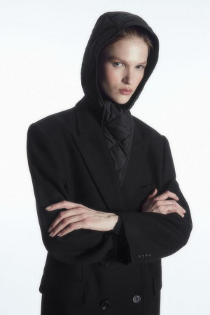 Hood COS Acolchado Tie-front Mujer Negros | 04679HAIR