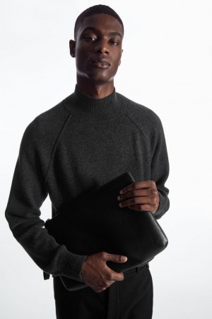 Jerséis COS Pure Cashmere Funnel-neck Hombre Grises Oscuro | 37024IYXN