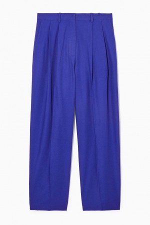 Pantalones COS Anchos-leg Tailored Mujer Azules Claro | 23498QXCJ