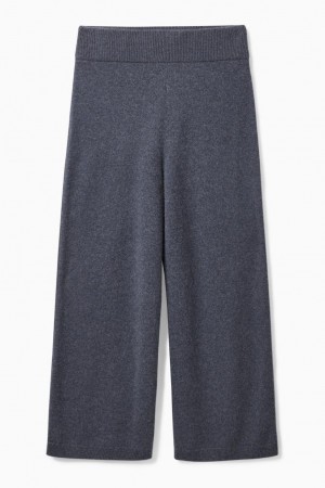 Pantalones COS Directo-leg Pure Cashmere Mujer Azul Marino | 63429GRVH