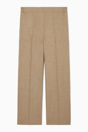 Pantalones COS Regular-fit Lana-flannel Mujer Beige Claro | 93156IYBG