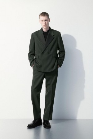 Pantalones COS The Lana Tuxedo Hombre Verdes Oscuro | 31574XTIC