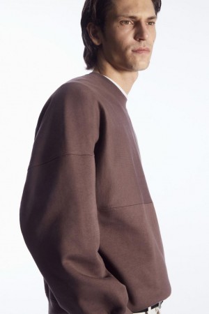 Sudadera COS Oversized Exposed-seam Hombre Morados | 18423BEON