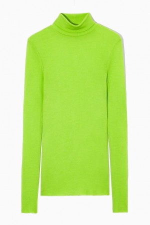 Top COS Merino Lana Turtleneck Mujer Verdes Claro | 24309NUBV