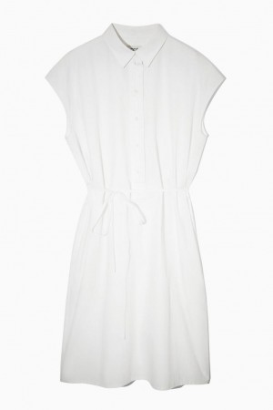 Vestido COS Belted Shirt Mujer Blancos | 20659IGXE