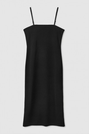 Vestido COS Midi Tube Mujer Negros | 56148KDBE