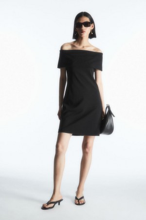 Vestido COS Off-the-shoulder Mujer Negros | 53740UHXQ