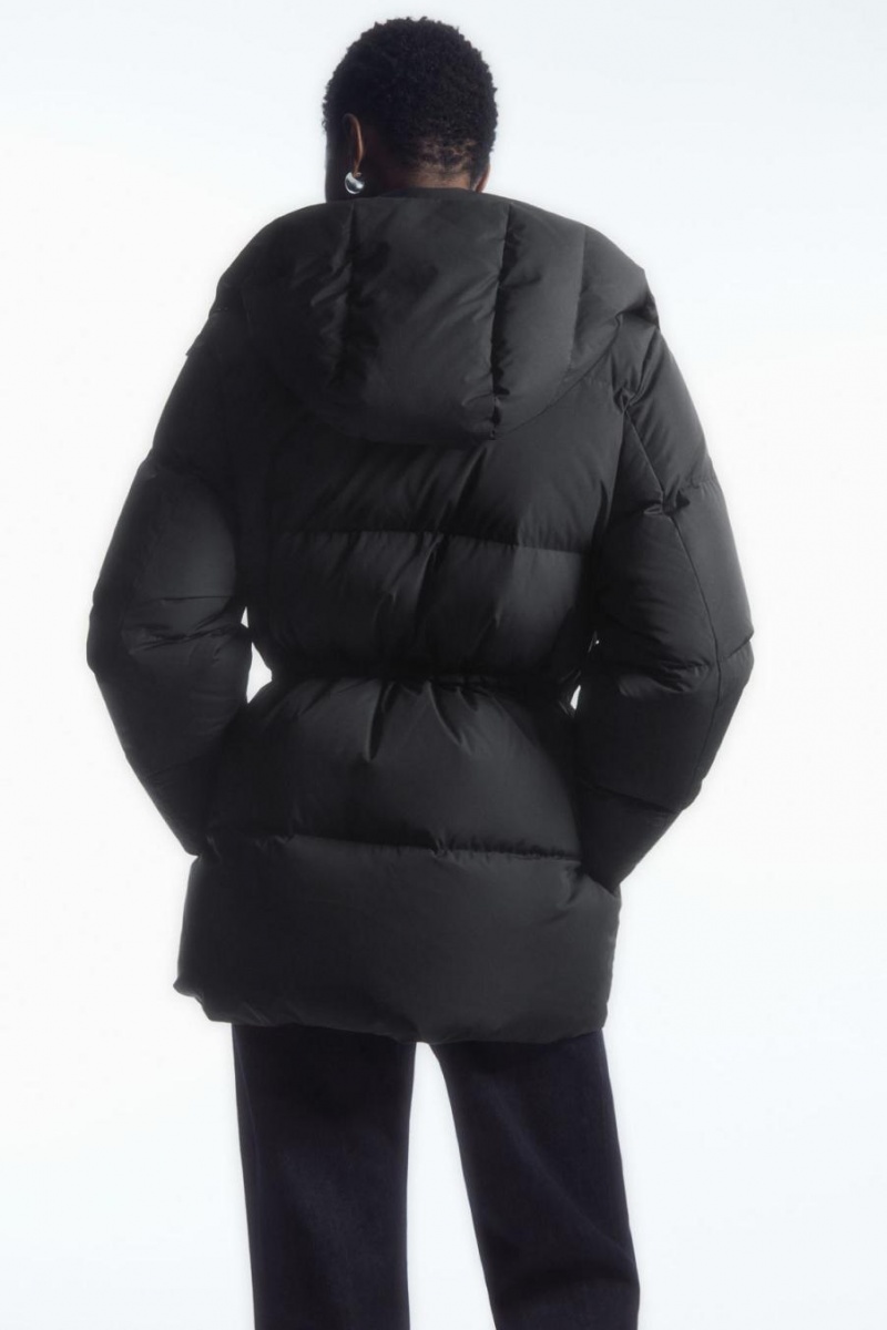 Abrigos COS Drawstring-waist Puffer Mujer Negros | 90172WSQN