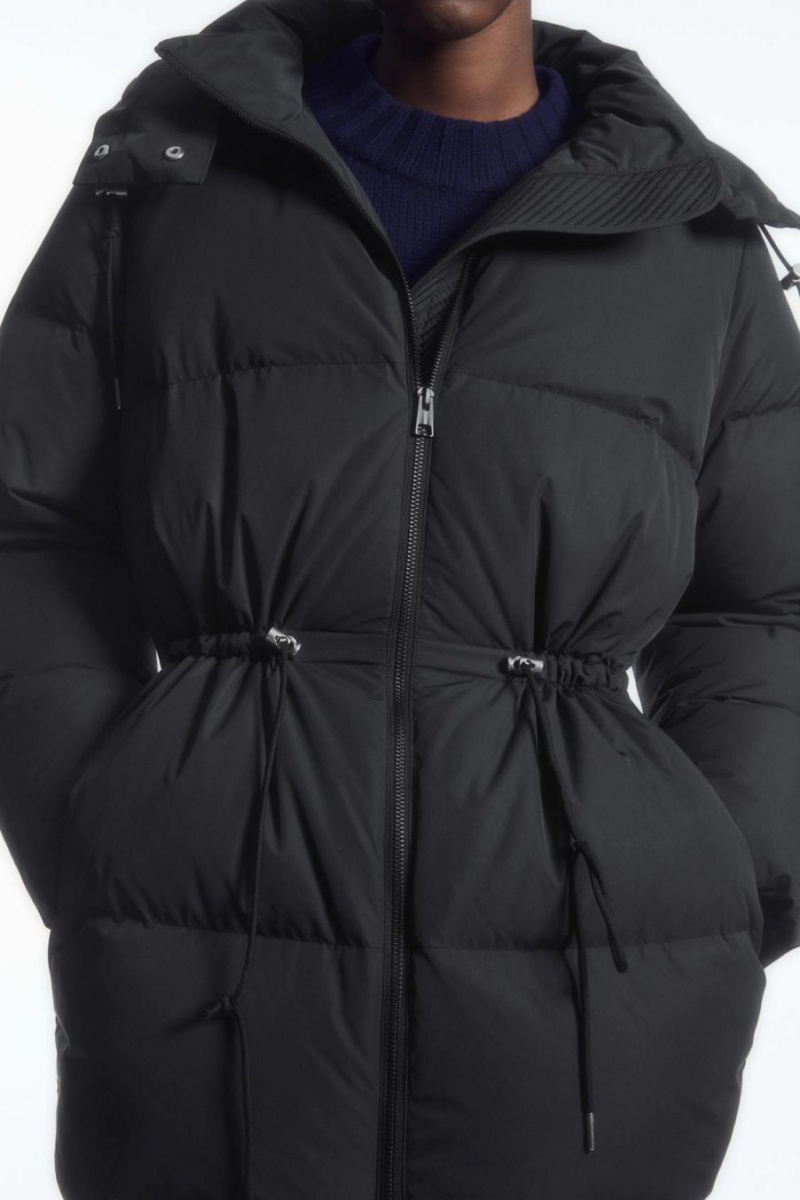 Abrigos COS Drawstring-waist Puffer Mujer Negros | 90172WSQN