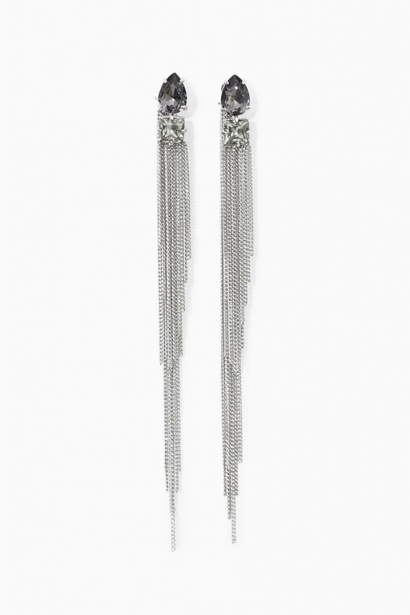 Aretes COS Crystal-embellished Chainmail Mujer Plateados | 18356DVUG