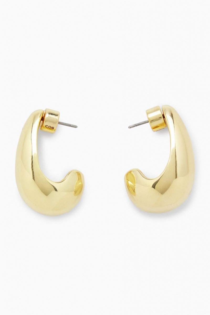 Aretes COS Curved Teardrop Mujer Dorados | 34916JQZK