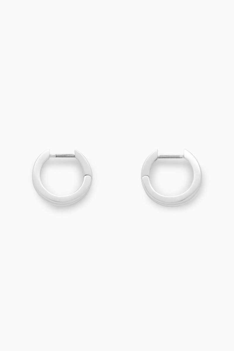 Aretes COS Double-layered Hoop Mujer Plateados | 39264UOFP