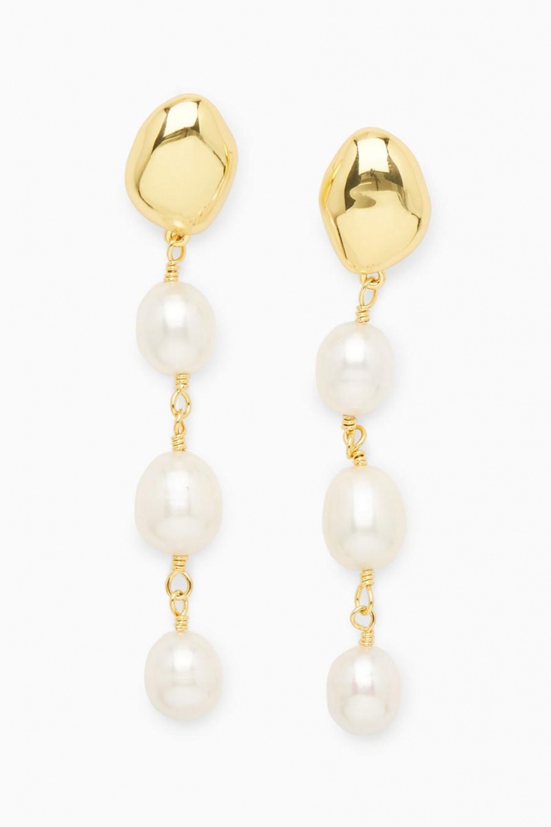 Aretes COS Freshwater Pearl Dangly Mujer Dorados | 93074IWQY