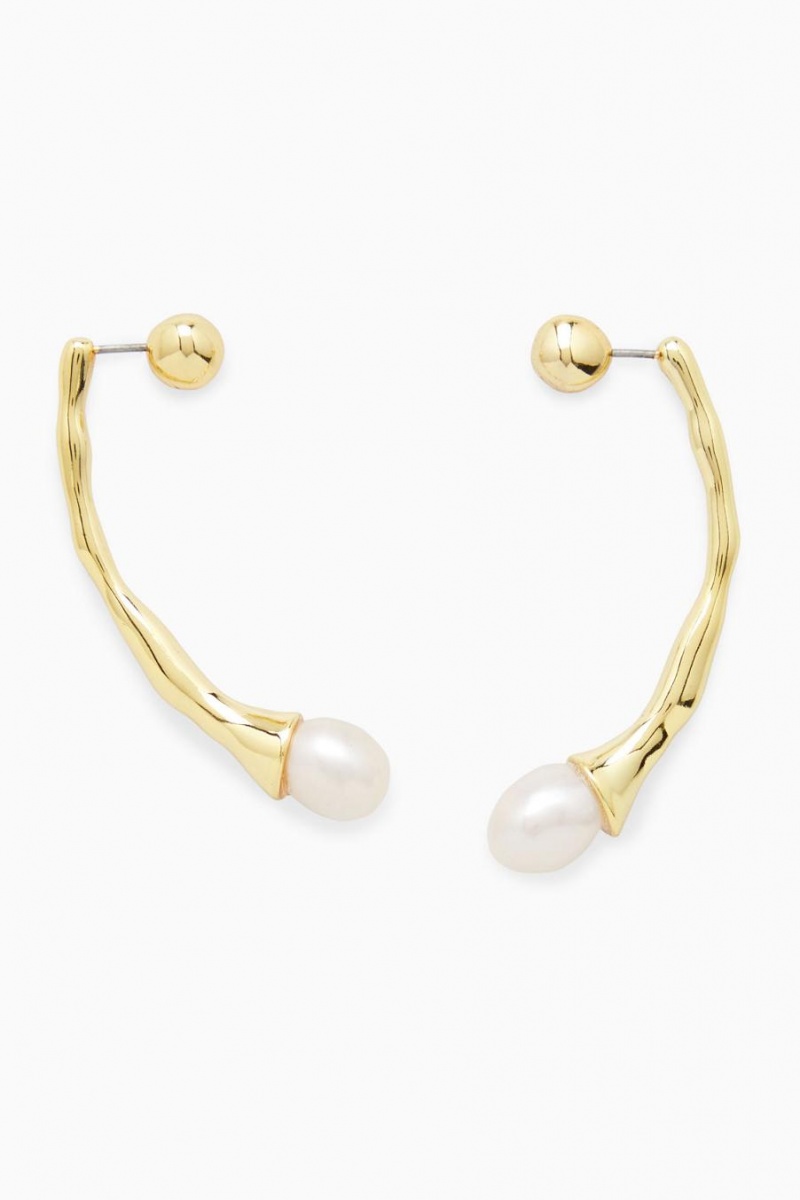 Aretes COS Freshwater Pearl Drop Mujer Dorados | 97123JMLP