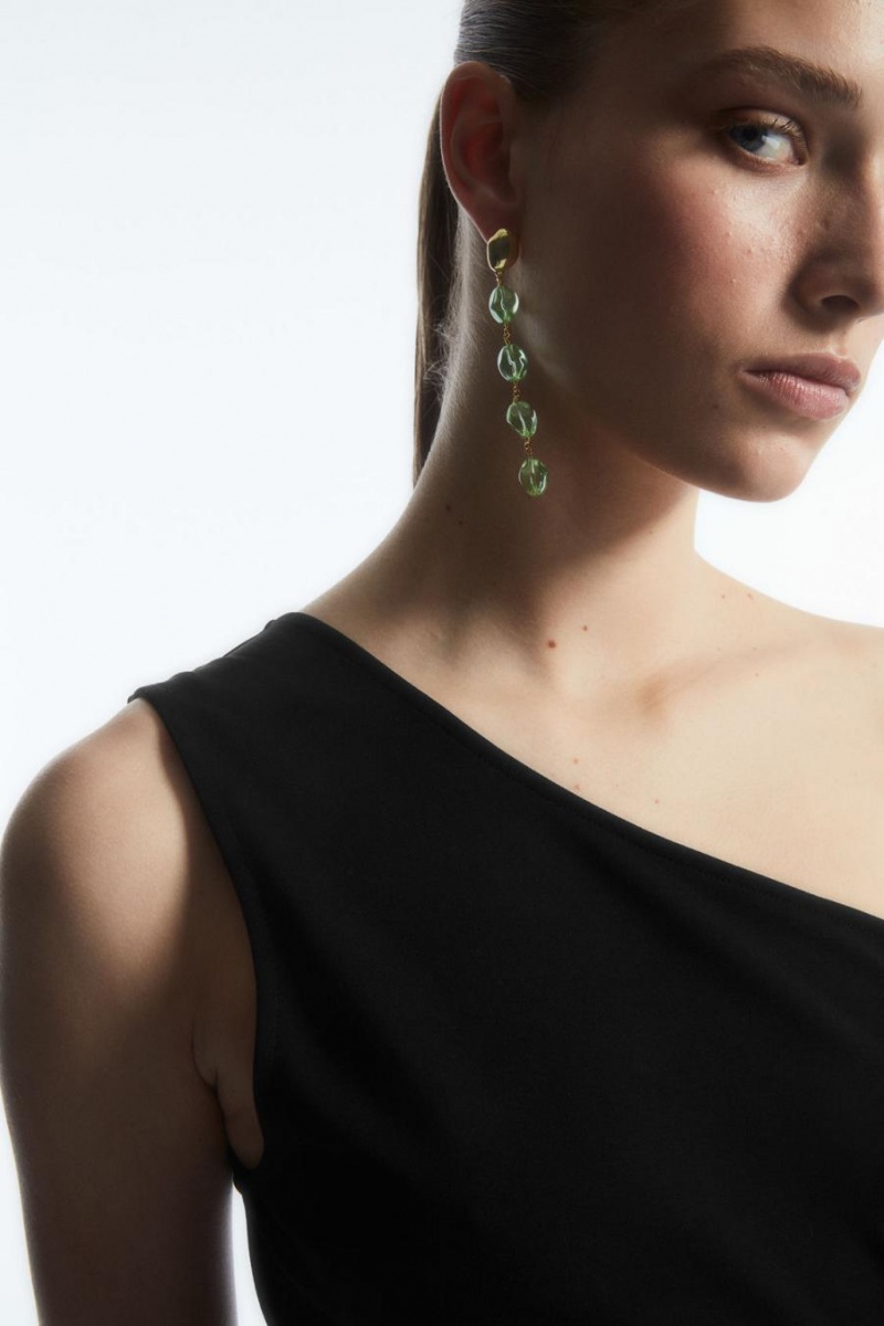 Aretes COS Mismatched Beaded Drop Mujer Verdes Claro Dorados | 81679BUEZ