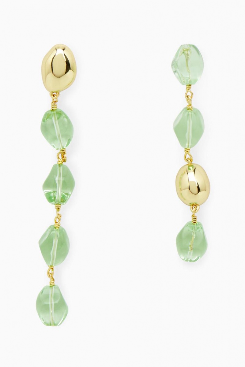 Aretes COS Mismatched Beaded Drop Mujer Verdes Claro Dorados | 81679BUEZ