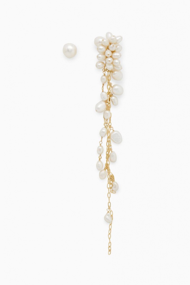 Aretes COS Mismatched Freshwater Pearl Mujer Dorados | 23061NWXA