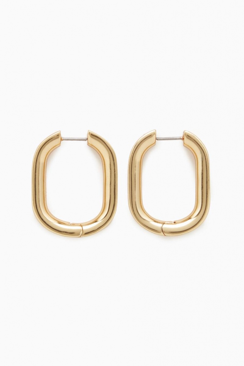 Aretes COS Oval Hoop Mujer Dorados | 08495CUAZ