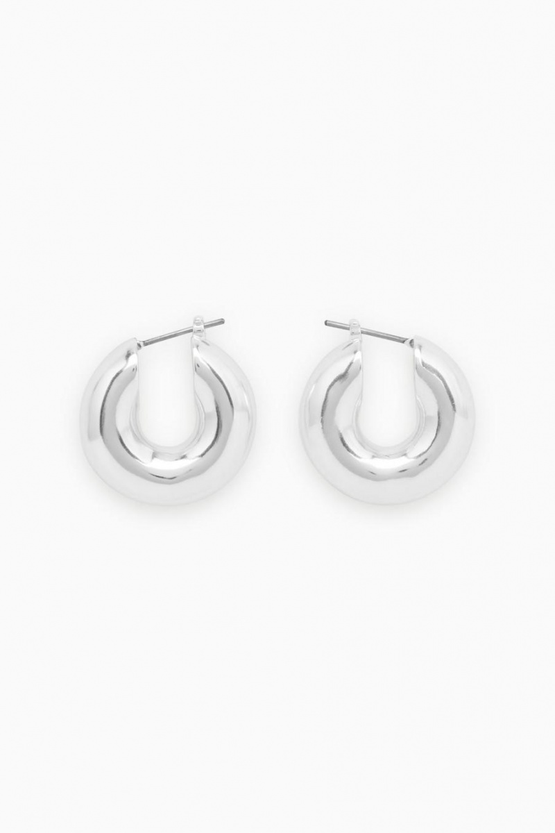 Aretes COS Small Fornido Hoop Mujer Plateados | 61540JFQD