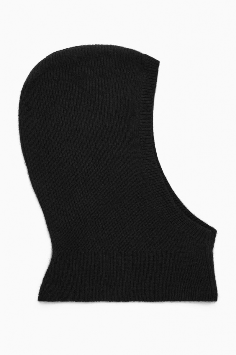 Balaclava COS Acanalado Lana-cashmere Mujer Negros | 72354FPMY