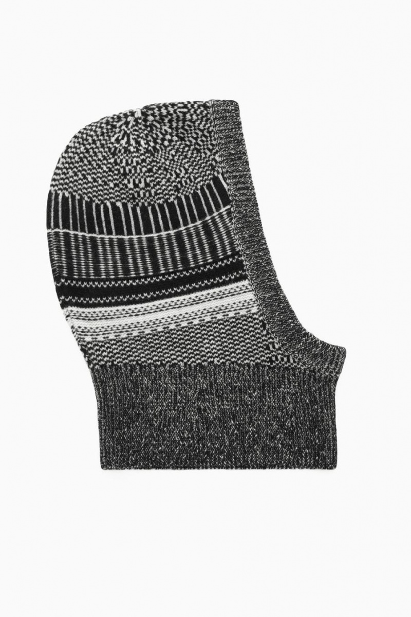 Balaclava COS Fair Isle Merino Lana Mujer Negros Blancos | 56438IXFC