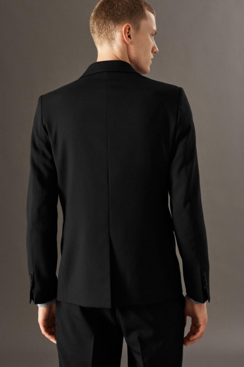 Blazer COS Lana-hopsack - Slim Hombre Negros | 40398EYCU