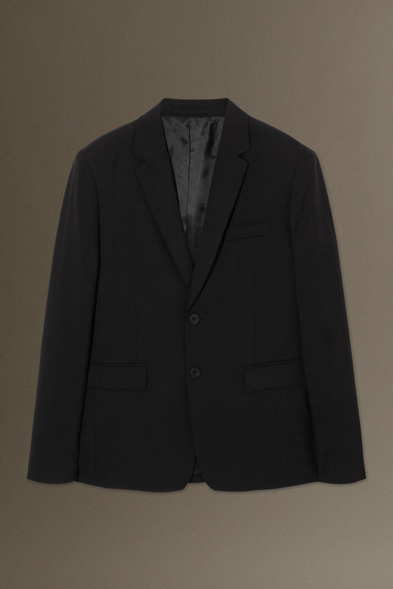 Blazer COS Lana-hopsack - Slim Hombre Negros | 40398EYCU