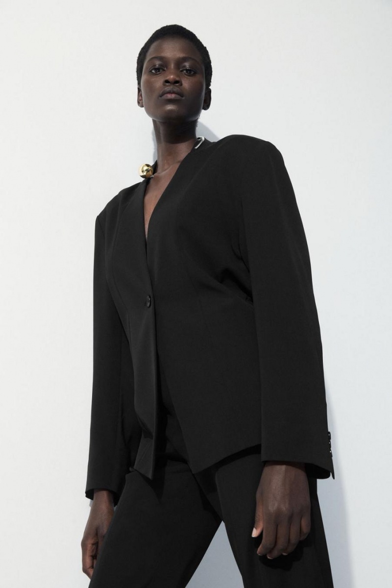 Blazer COS The Draped-waist Mujer Negros | 63410CWKN