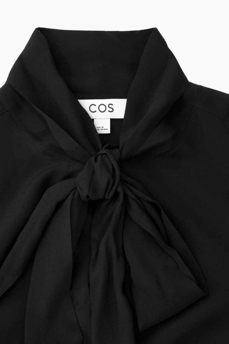 Blusa COS Bow Voile Mujer Negros | 25961GNIB