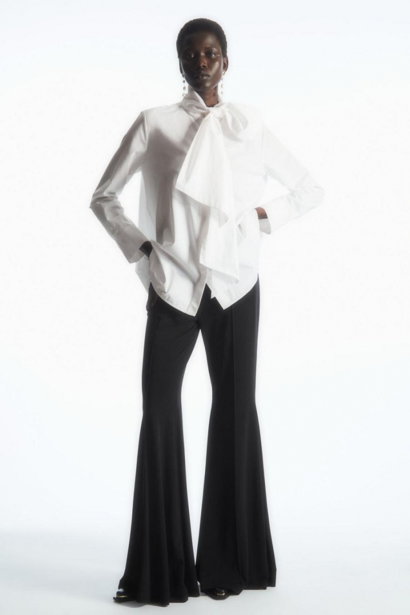 Blusa COS Oversized Bow-detail Mujer Blancos | 40913YNHS