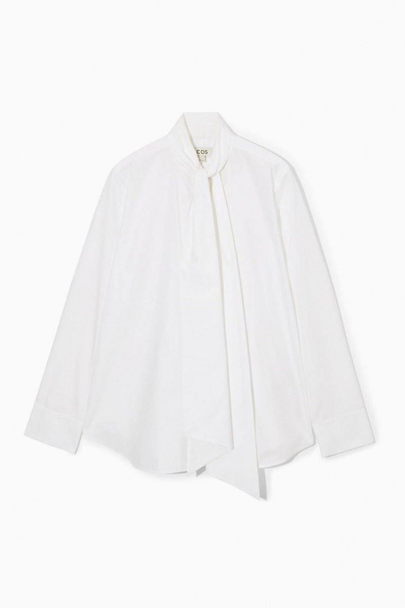 Blusa COS Oversized Bow-detail Mujer Blancos | 40913YNHS