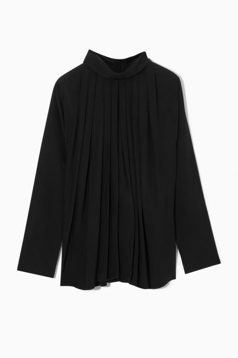 Blusa COS Plisado Batwing Mujer Negros | 24673NILS