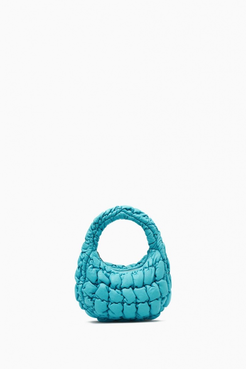 Bolso COS Acolchado Micro - Cuero Mujer Turquesa | 68132AVZB