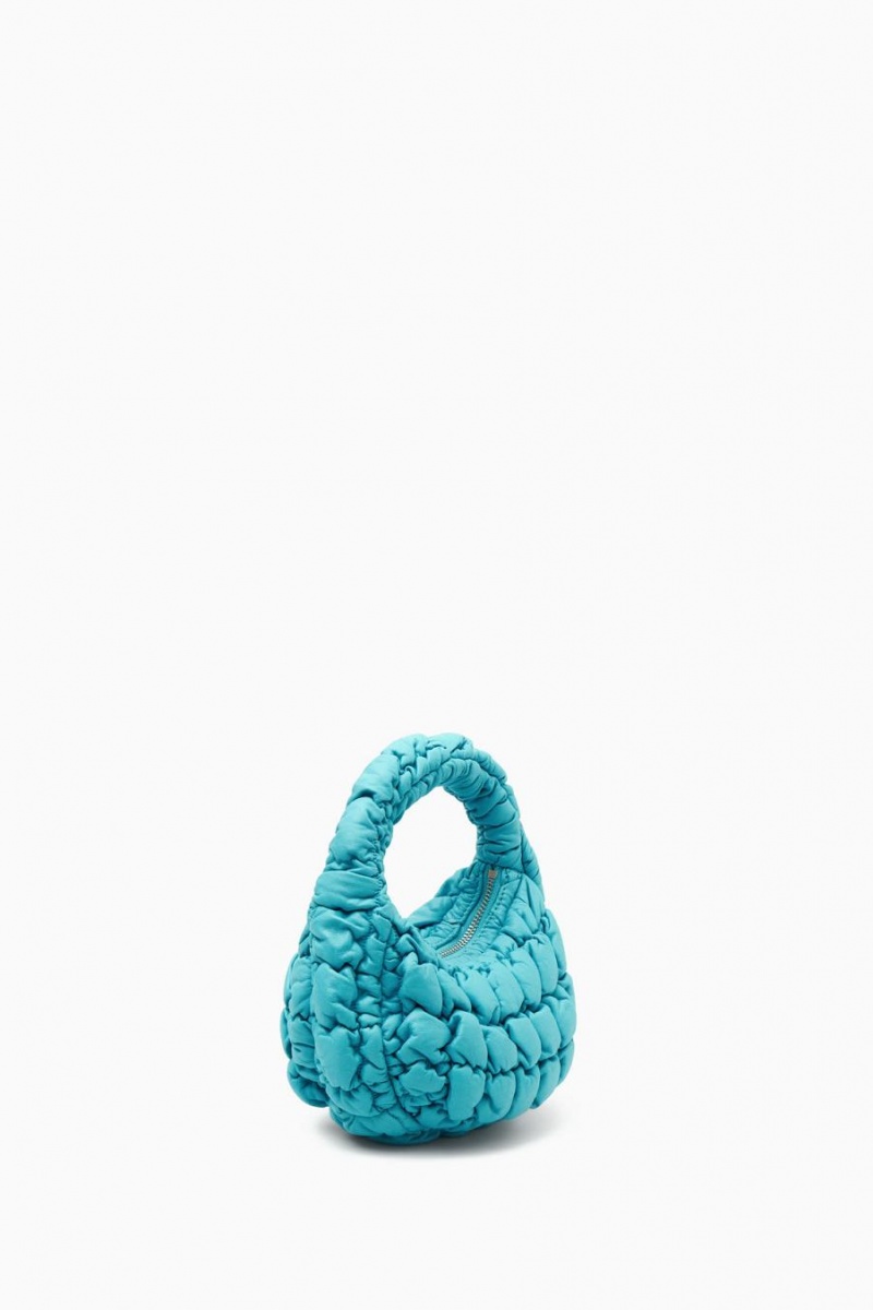 Bolso COS Acolchado Micro - Cuero Mujer Turquesa | 68132AVZB