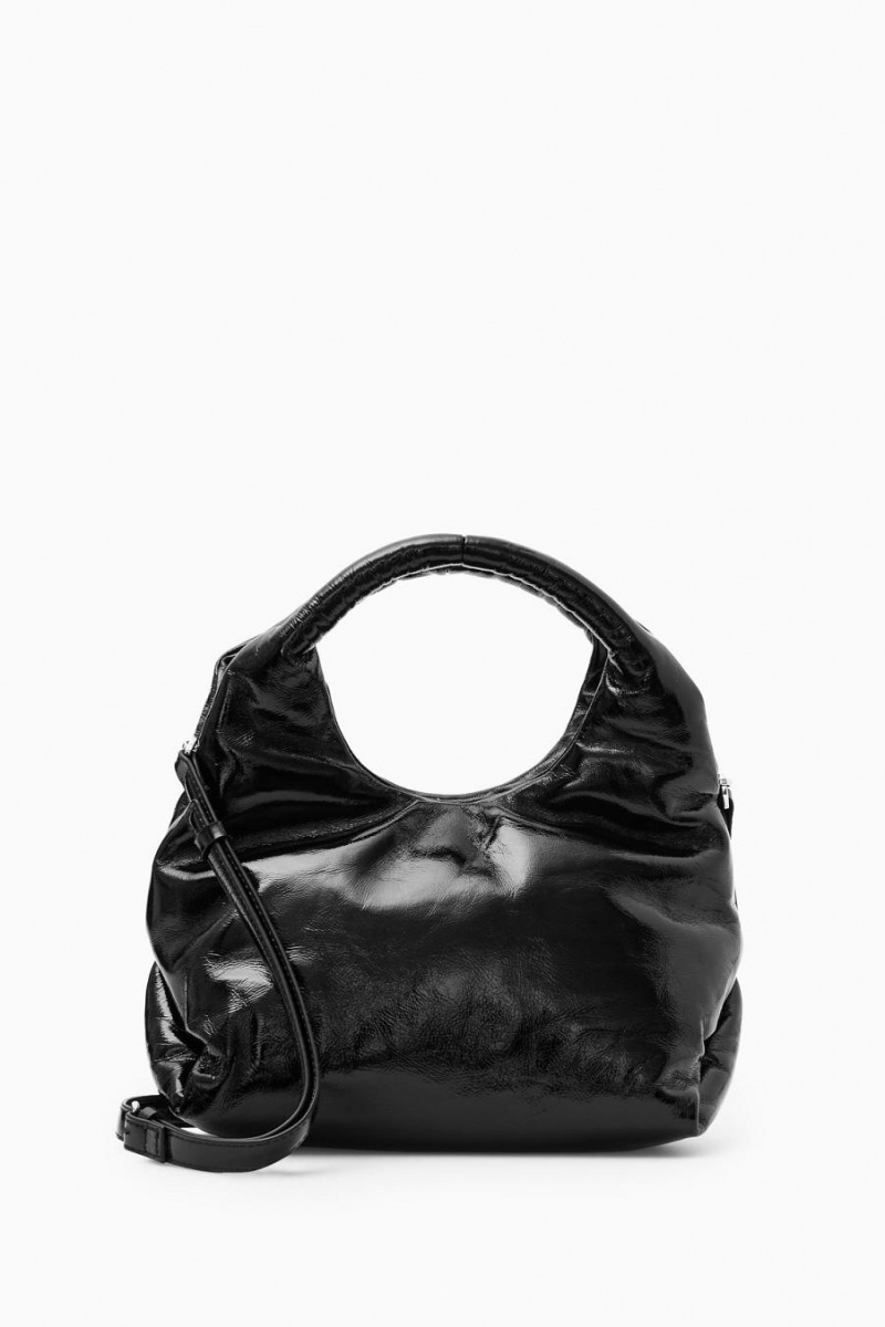 Bolso COS Acolchado - Charol Cuero Mujer Negros | 40639DUCO