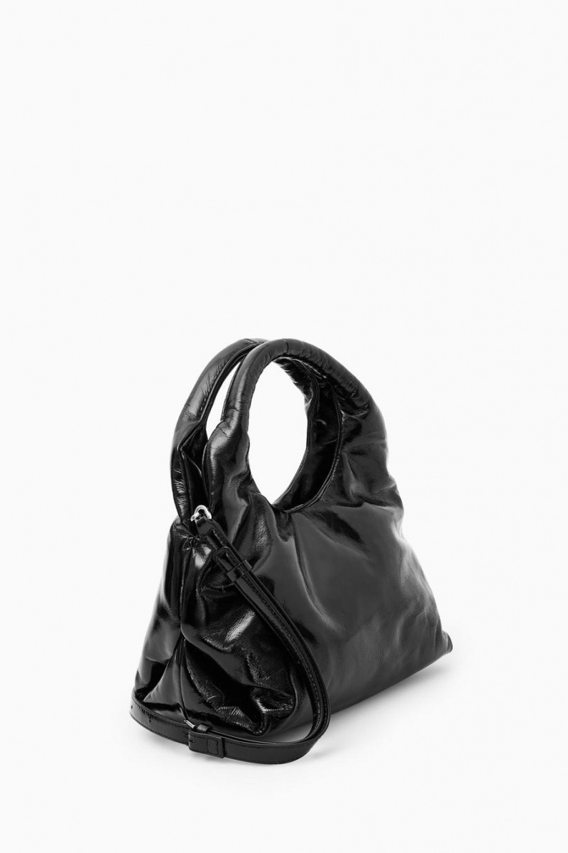 Bolso COS Acolchado - Charol Cuero Mujer Negros | 40639DUCO