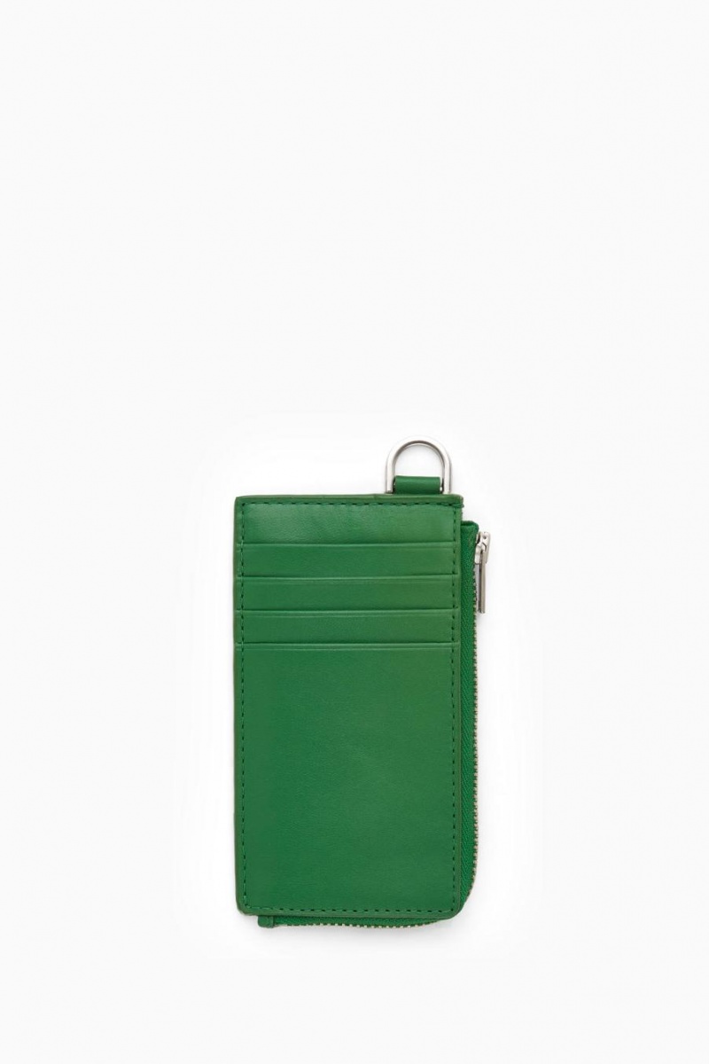 Bolso COS Cuero Zipped Cardholder Hombre Verdes | 53182RGPU