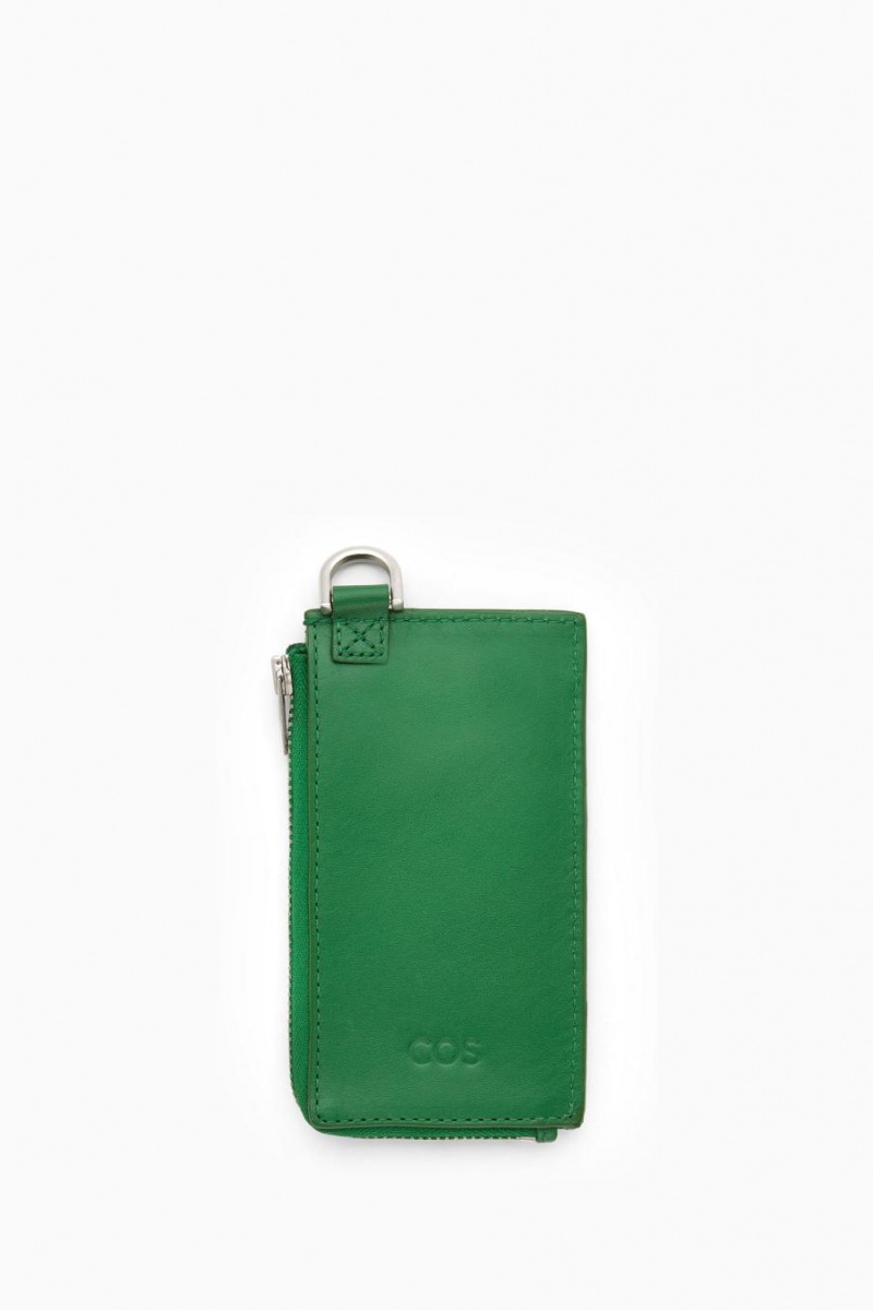 Bolso COS Cuero Zipped Cardholder Hombre Verdes | 53182RGPU