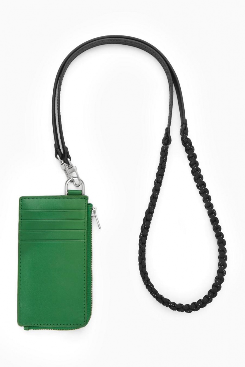 Bolso COS Cuero Zipped Cardholder Hombre Verdes | 53182RGPU