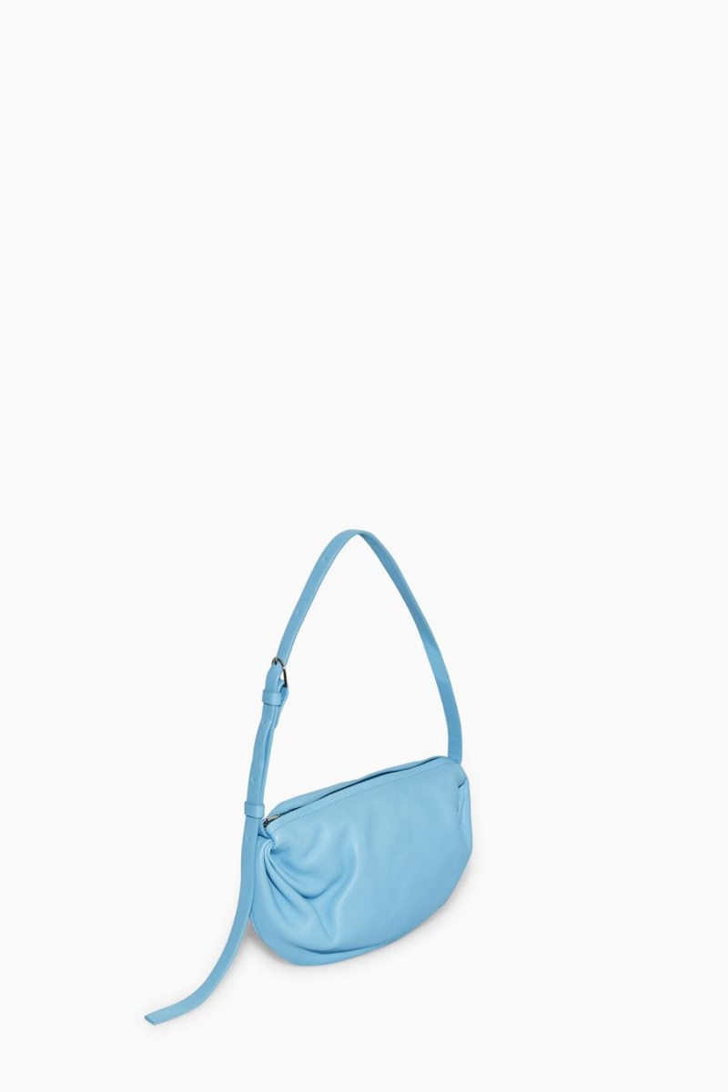 Bolso COS Gathered Shoulder - Cuero Mujer Azules Claro | 59376ZVLX