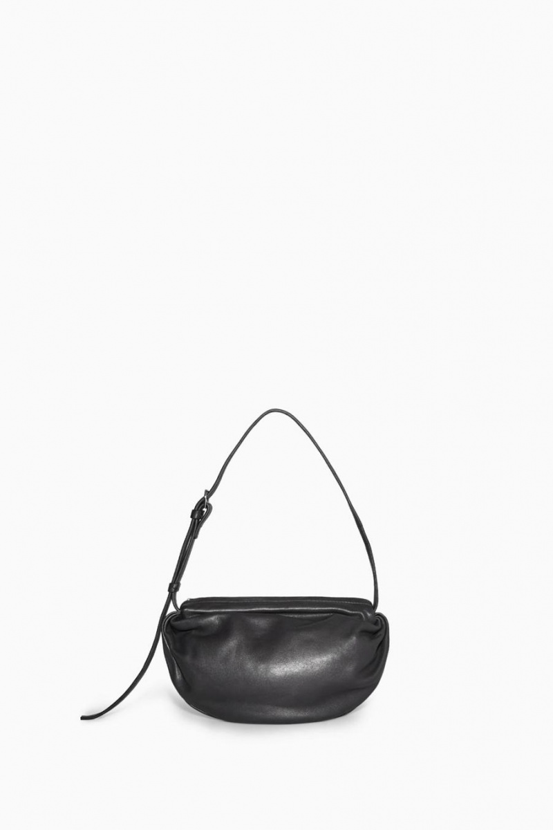 Bolso COS Gathered Shoulder - Cuero Mujer Negros | 01568CABJ