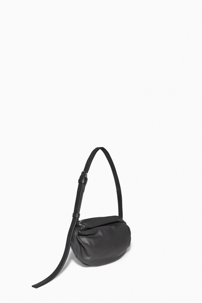 Bolso COS Gathered Shoulder - Cuero Mujer Negros | 01568CABJ