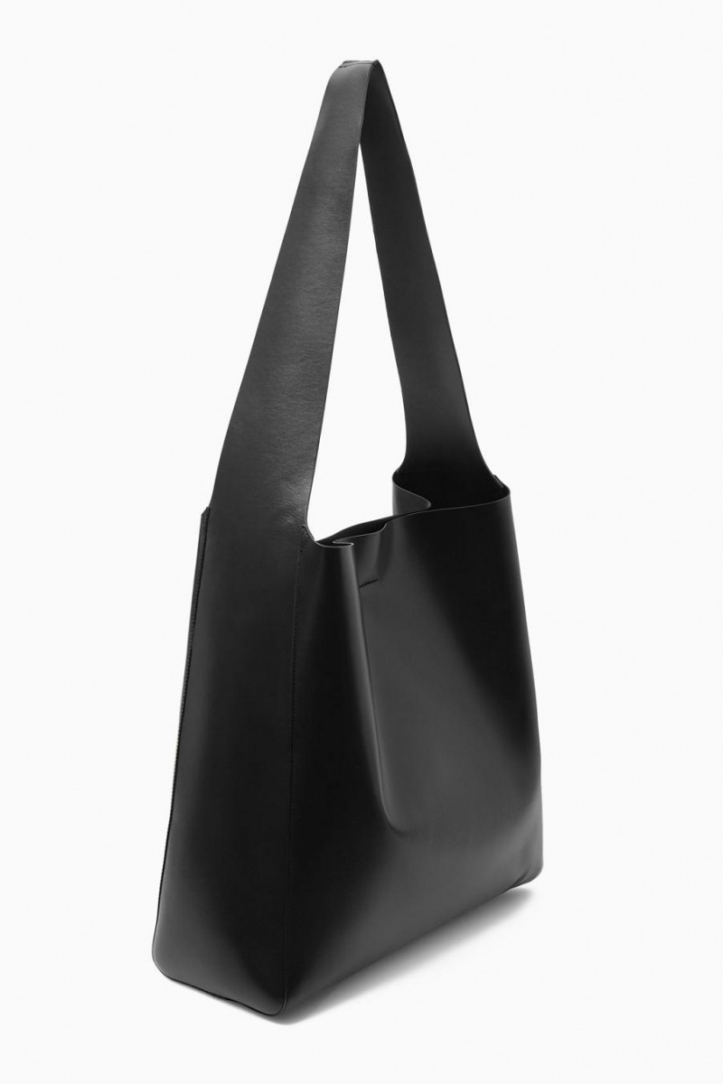 Bolso COS Slouchy Shoulder - Cuero Mujer Negros | 89715MAPT