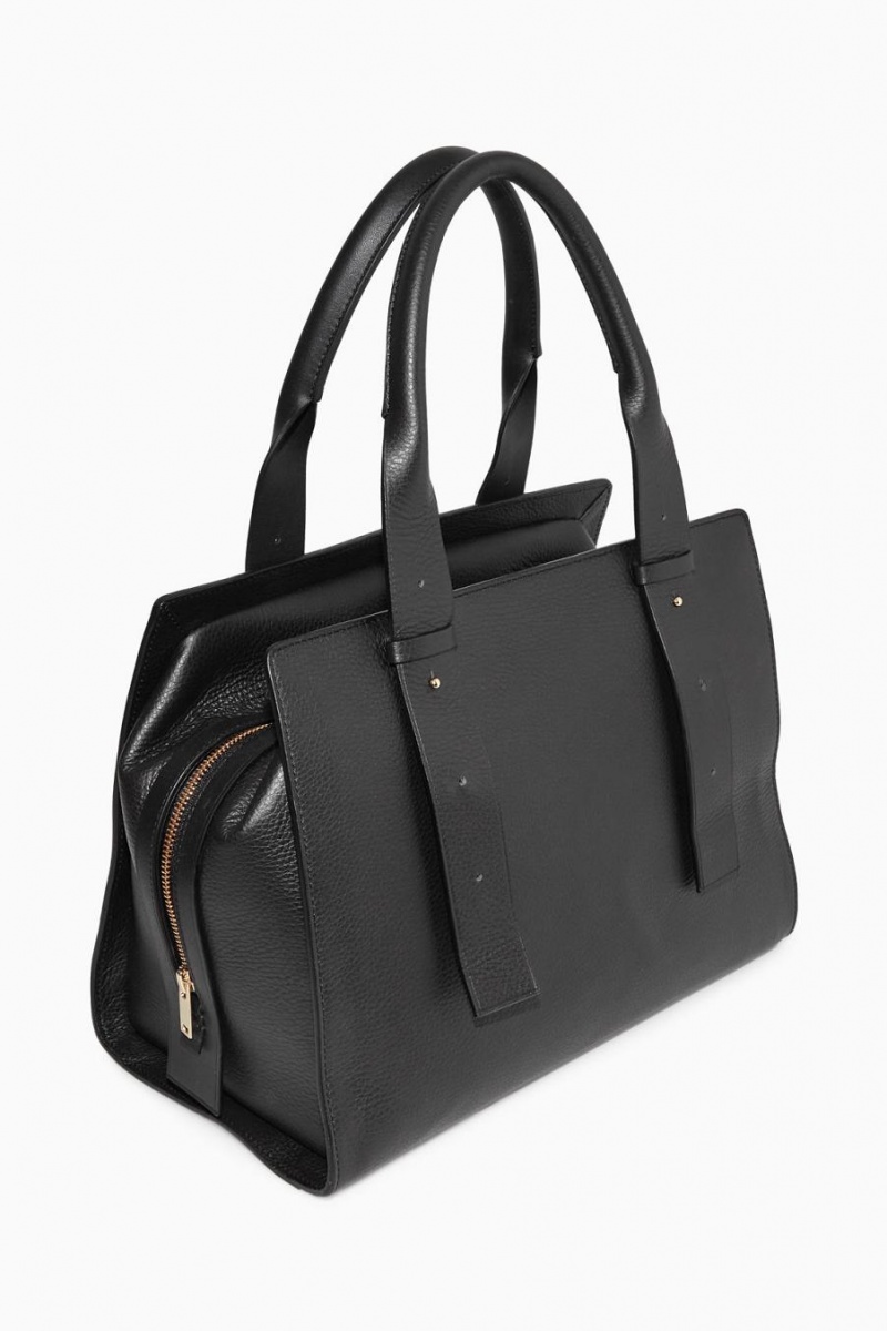 Bolso COS Structured Shopper - Cuero Mujer Negros | 87304JTVE